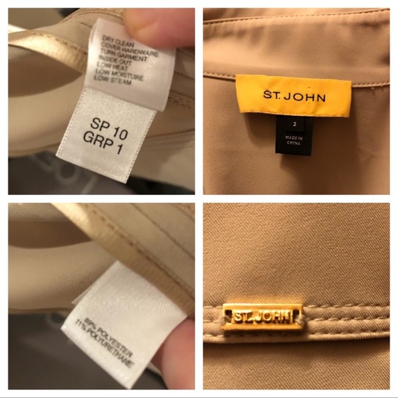 Stunning St. John Double Breasted Trench Sz 2 PRISTINE - Picture 5 of 6